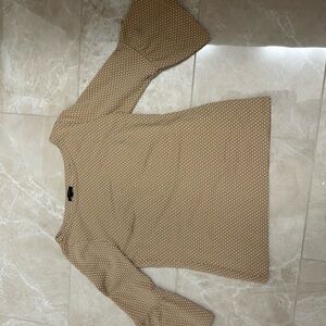 Talbots Tan and White Polka Dot Top with Bell sleeves. Very pretty.